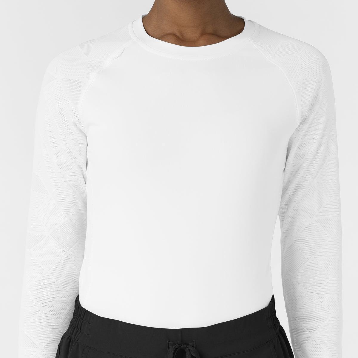 Layers Women's Engineered Underscrub Tee White hemline detail