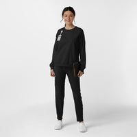 Layers Women's Pullover Sweatshirt Black full scrub set