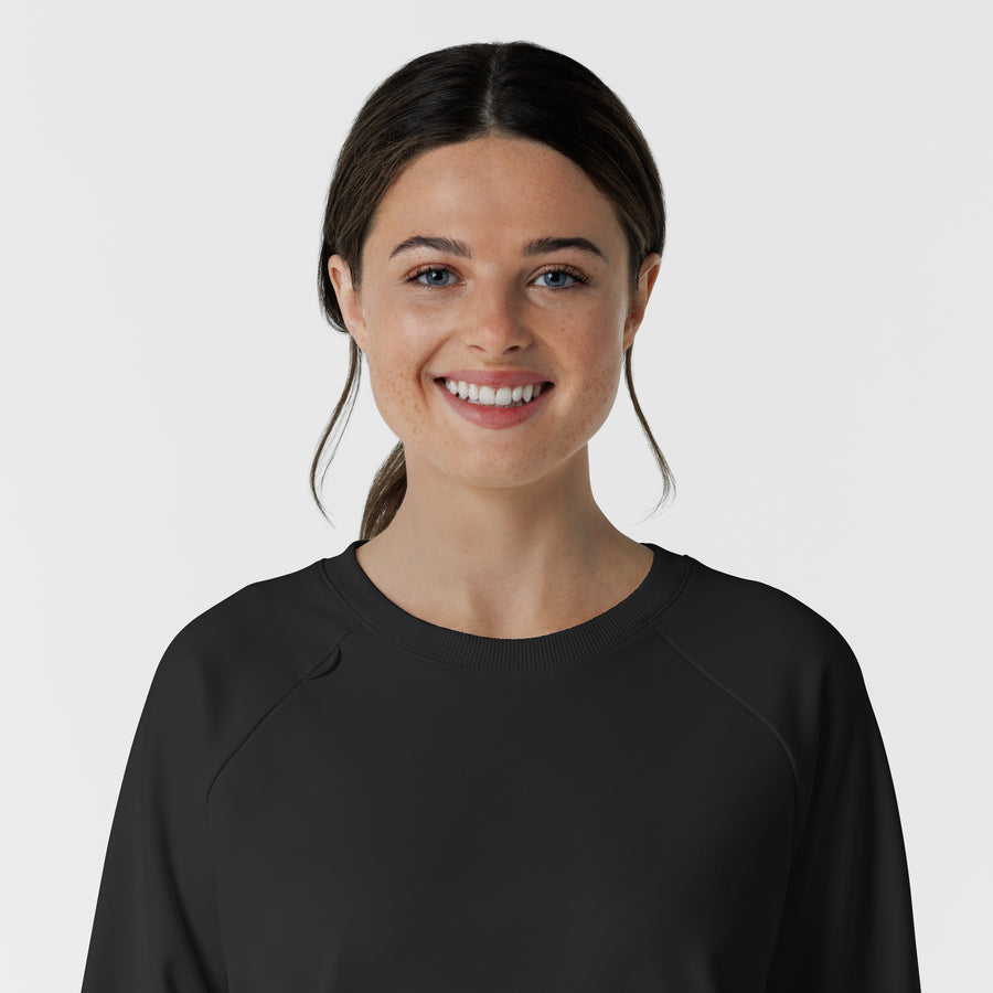 Layers Women's Pullover Sweatshirt Black front detail