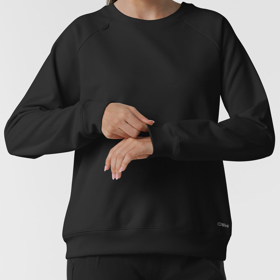Layers Women's Pullover Sweatshirt Black side detail 2