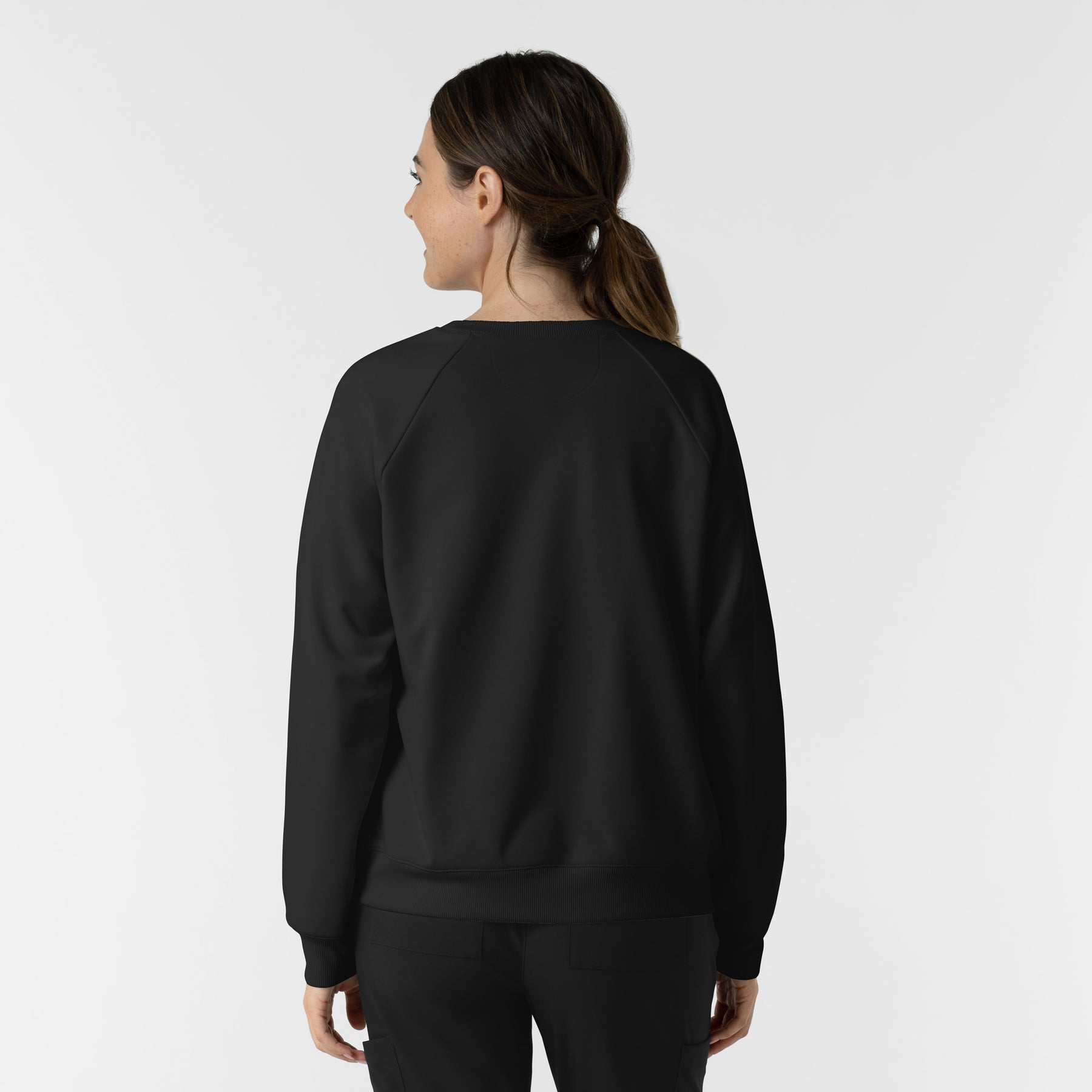 Layers Women's Pullover Sweatshirt Black back view