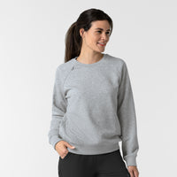 Layers Women's Pullover Sweatshirt Grey Heather side view