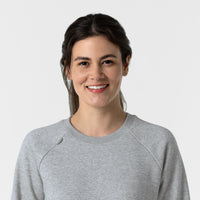 Layers Women's Pullover Sweatshirt Grey Heather front detail