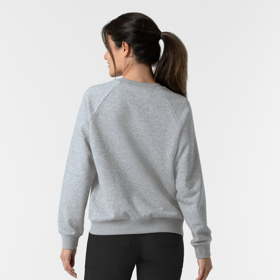 Layers Women's Pullover Sweatshirt Grey Heather back view
