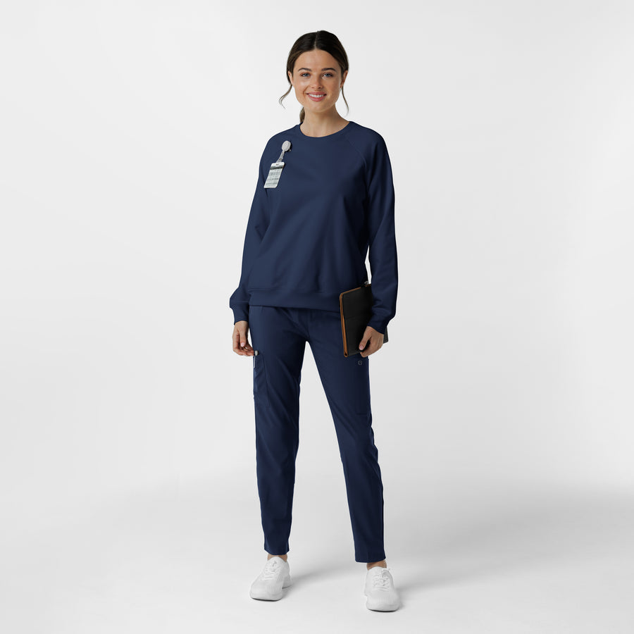 Layers Women's Pullover Sweatshirt Navy full scrub set