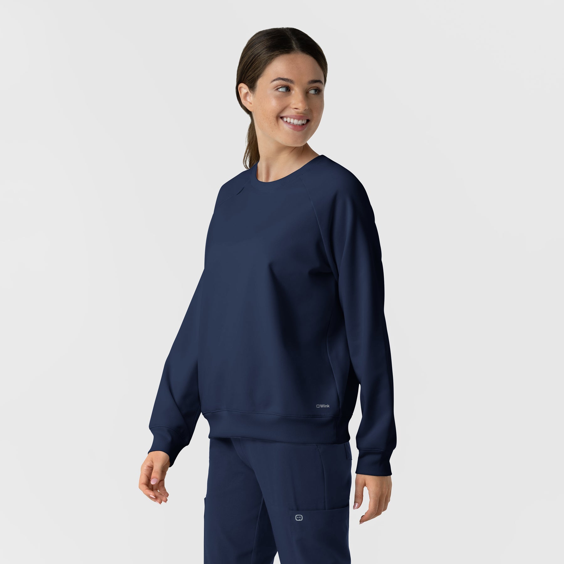 Layers Women's Pullover Sweatshirt Navy side view