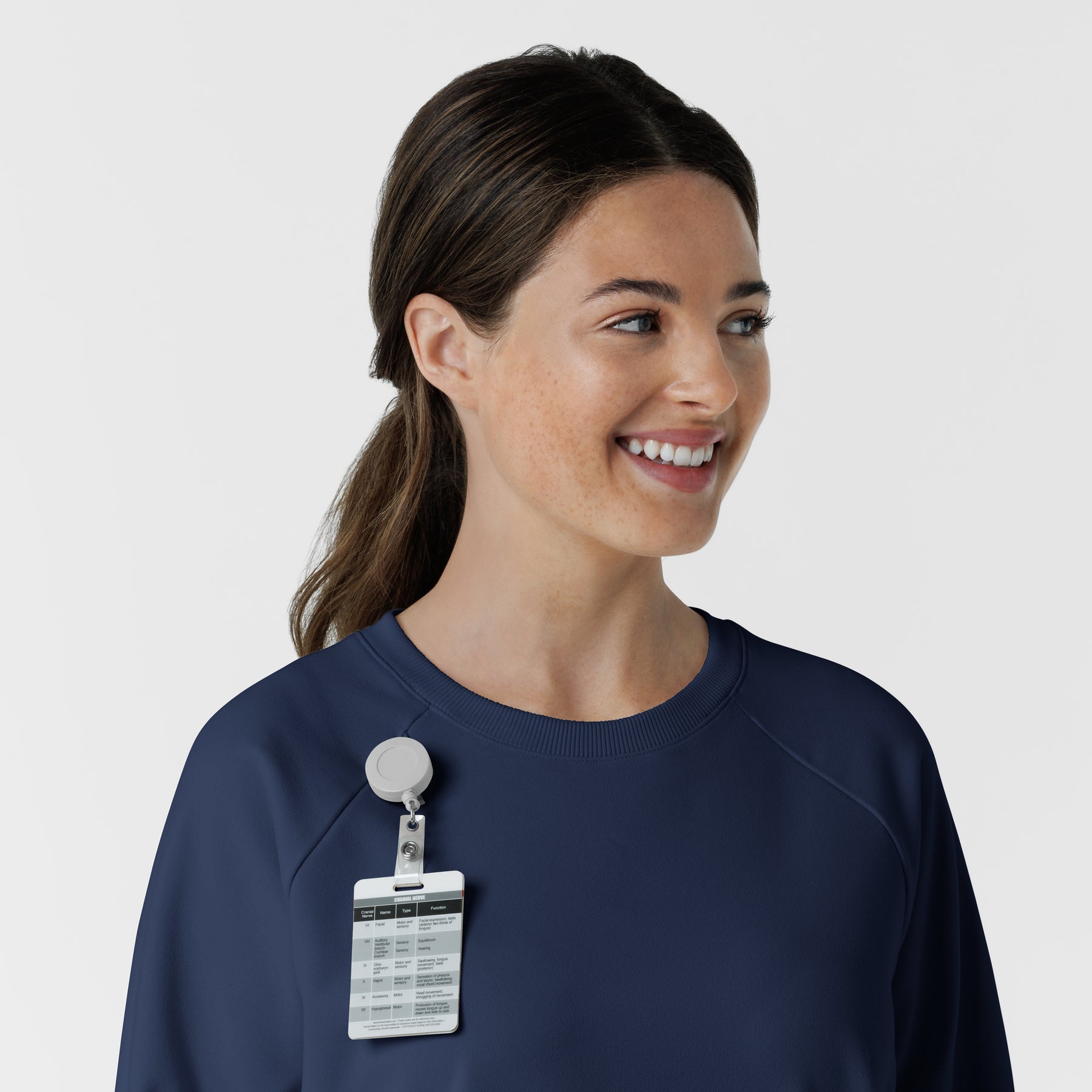 Layers Women's Pullover Sweatshirt Navy side detail 1