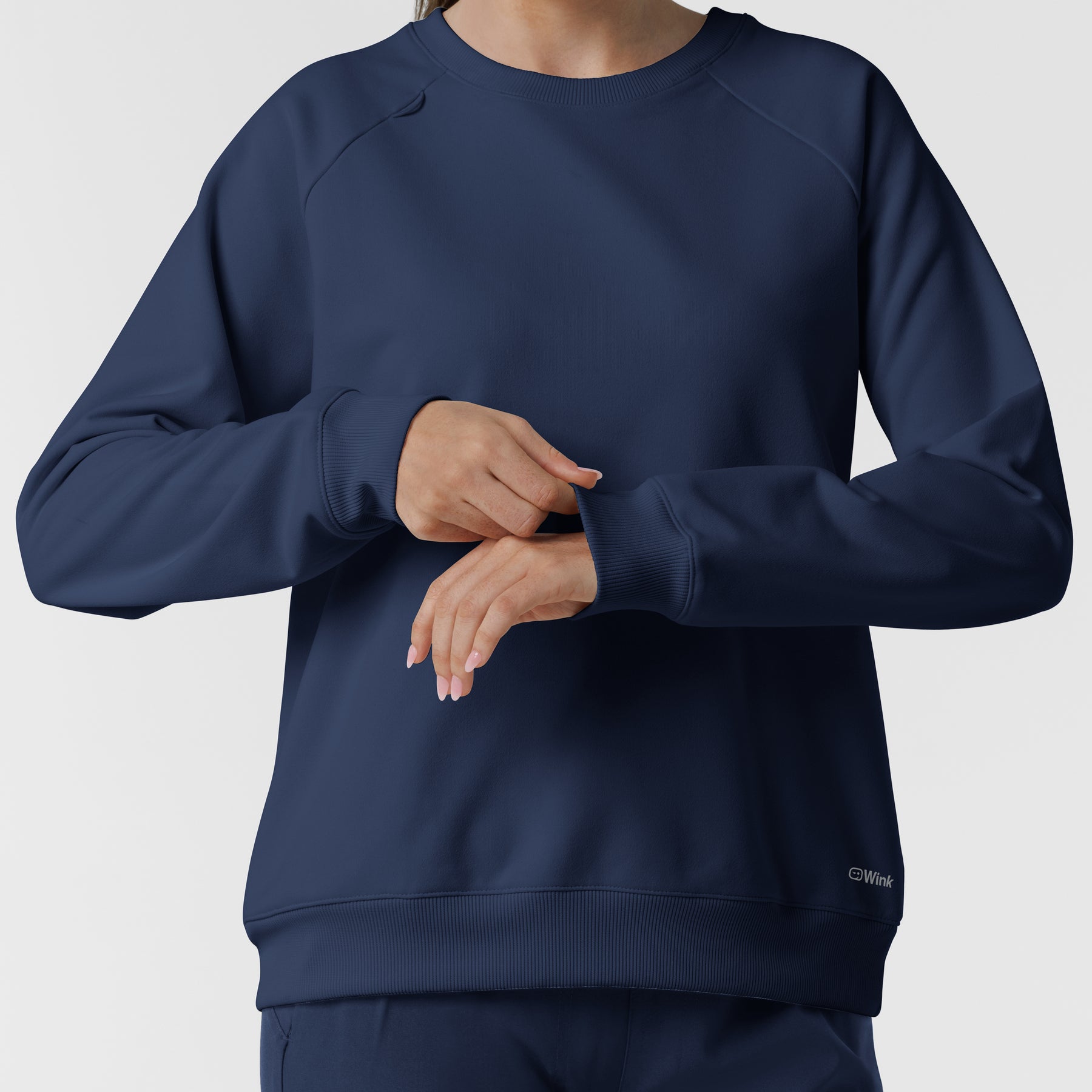 Layers Women's Pullover Sweatshirt Navy side detail 2