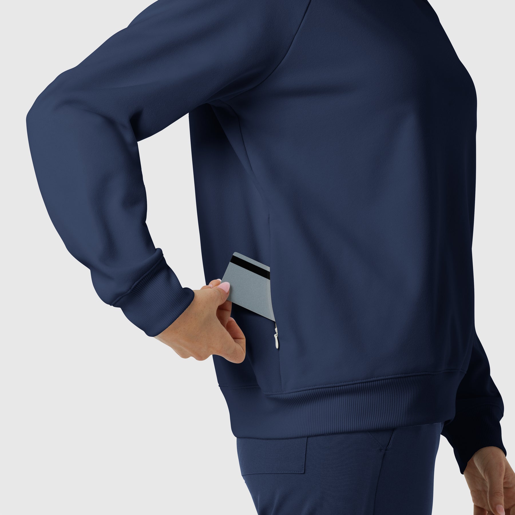 Layers Women's Pullover Sweatshirt Navy hemline detail