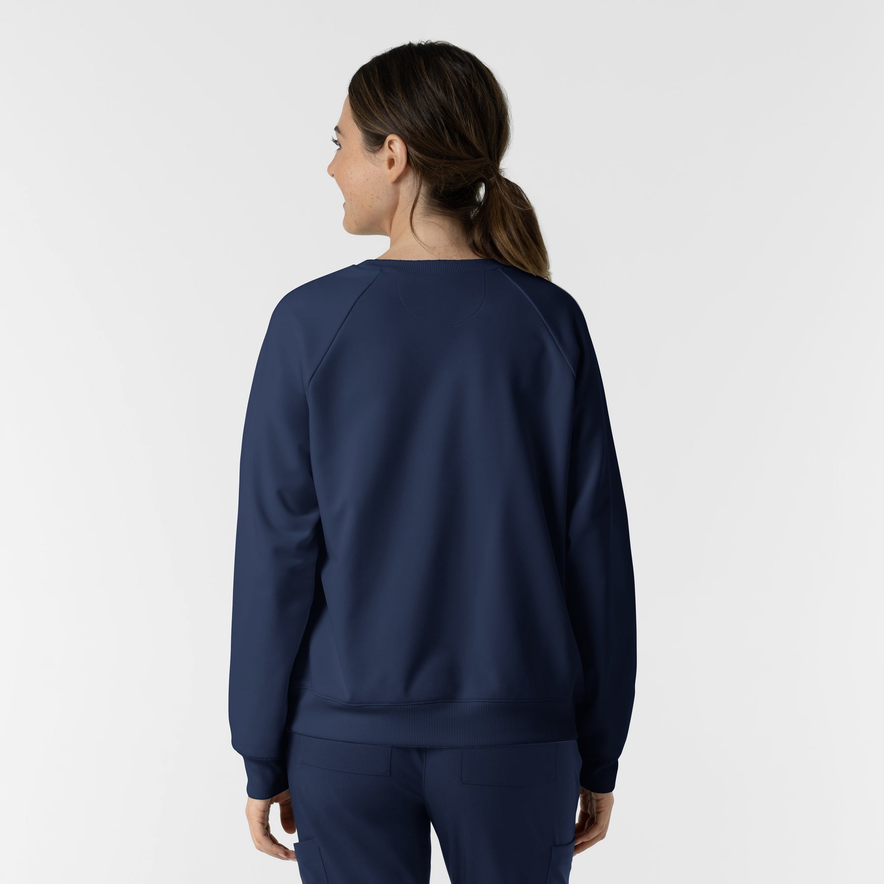 Layers Women's Pullover Sweatshirt Navy back view