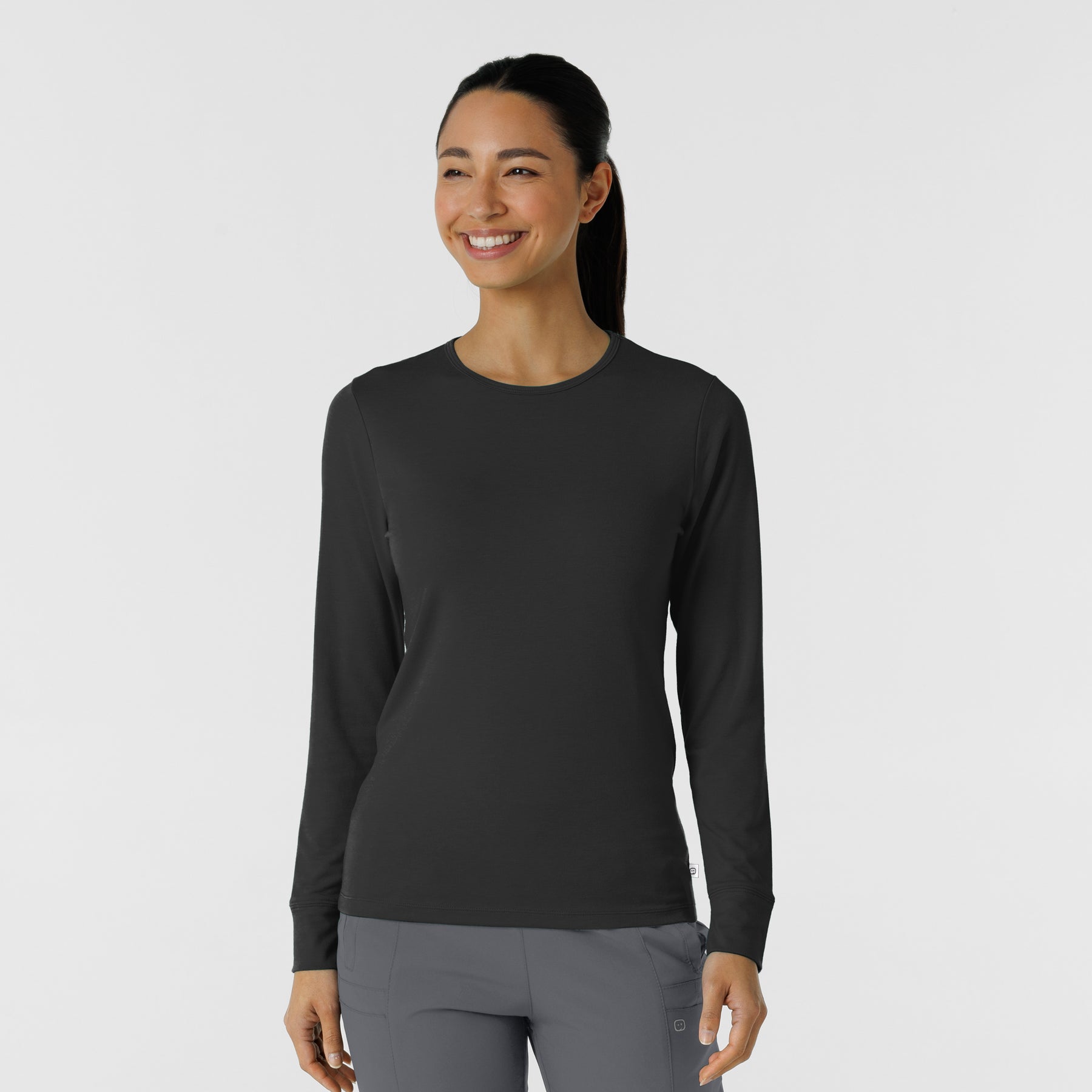 Layers Women's Essential Layer Long Sleeve Underscrub Black