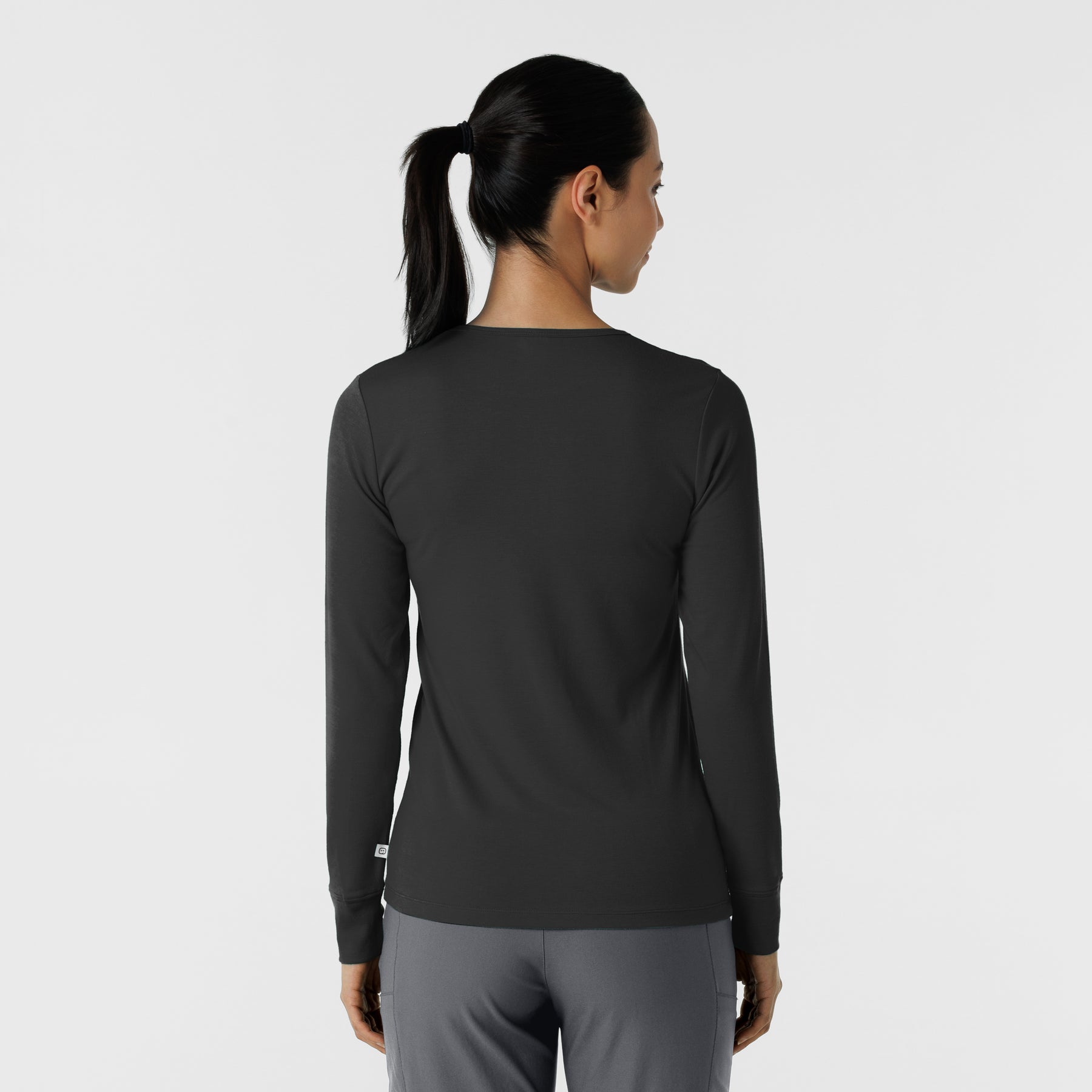 Layers Women's Essential Layer Long Sleeve Black back view