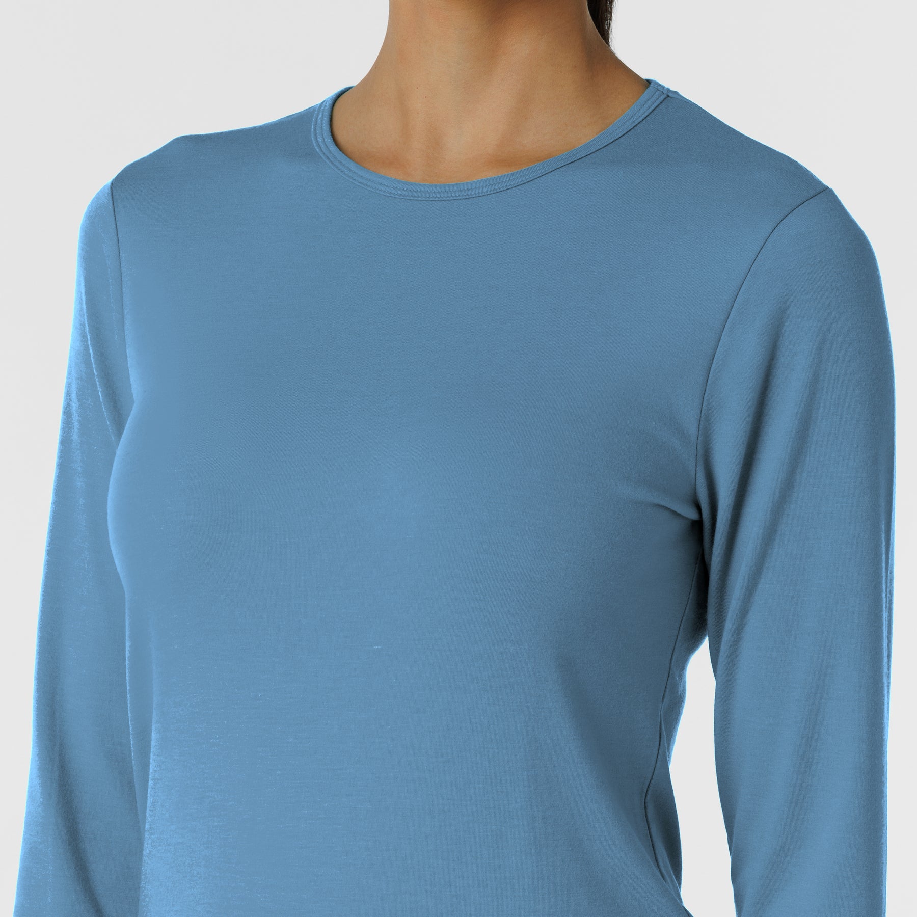Layers Women's Essential Layer Long Sleeve Pacific Blue front detail