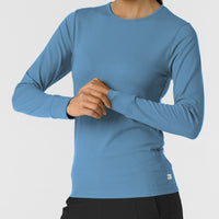 Layers Women's Essential Layer Long Sleeve Pacific Blue side detail 1