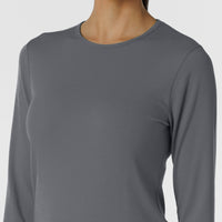 Layers Women's Essential Layer Long Sleeve Pewter front detail