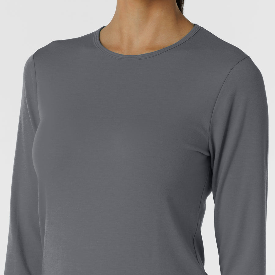 Layers Women's Essential Layer Long Sleeve Pewter front detail