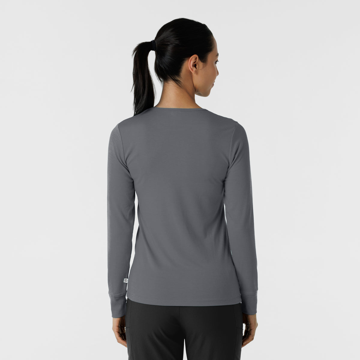 Layers Women's Essential Layer Long Sleeve Pewter back view