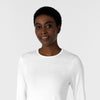 Women's Essential Layer Crew Neck Long Sleeve Underscrub - White