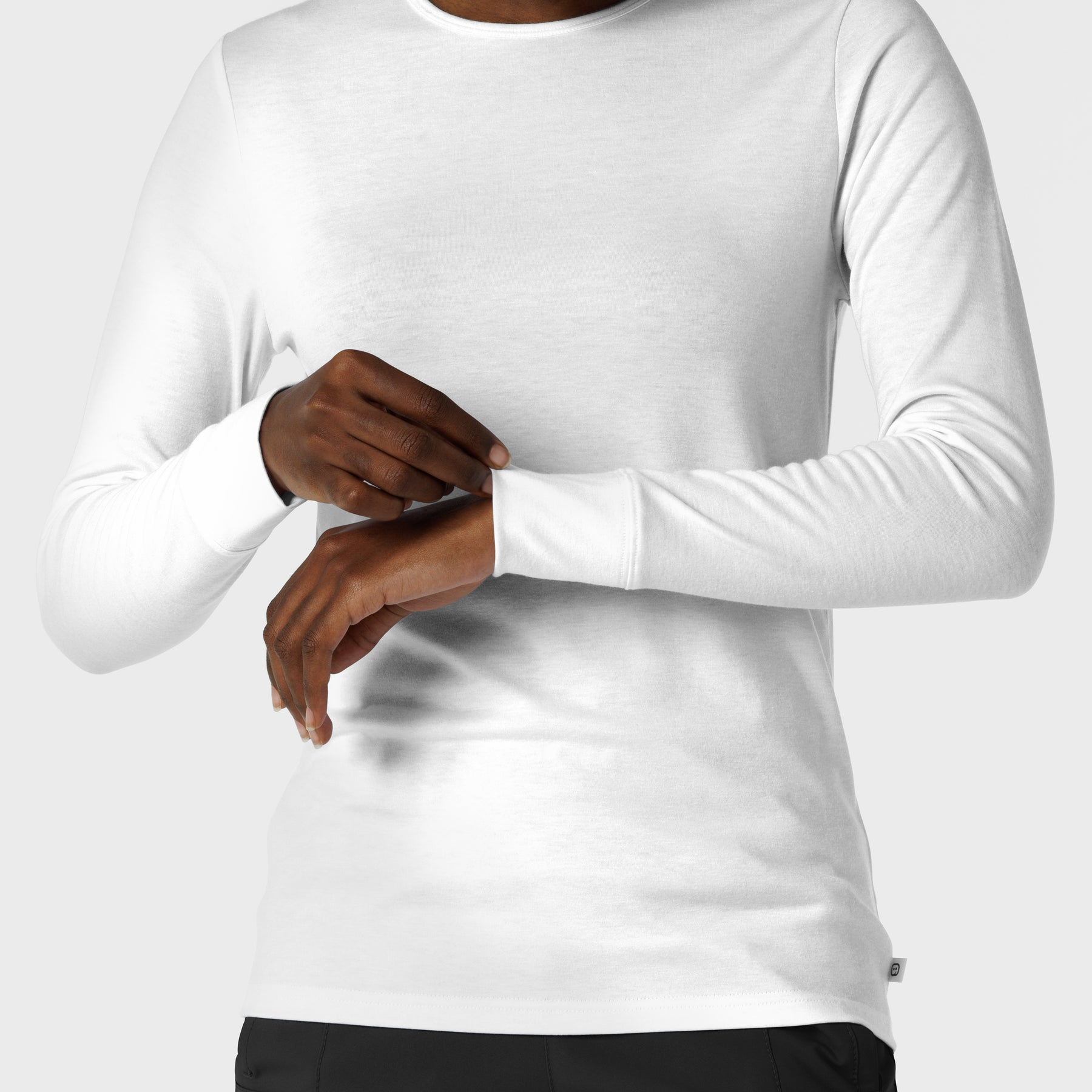 Women's Essential Layer Long Sleeve - White cuff sleeve