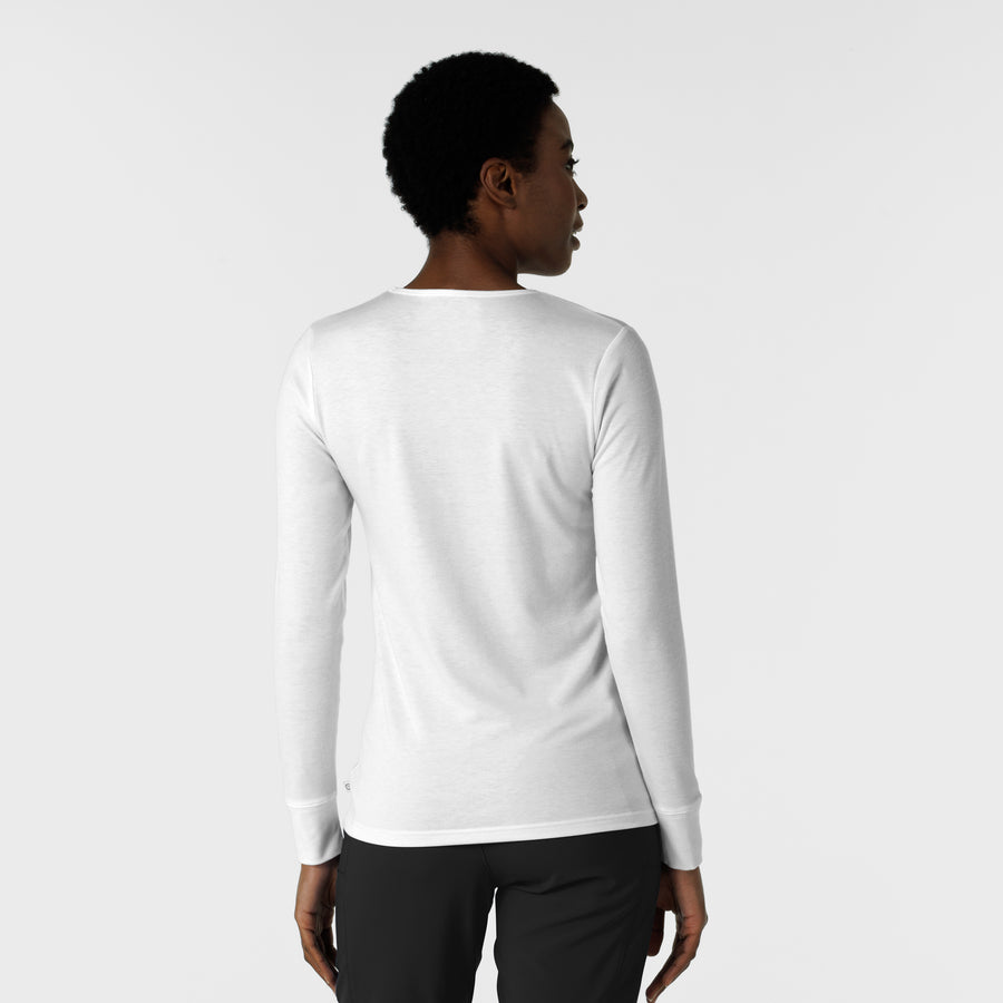 Women's Essential Layer Long Sleeve White back view
