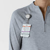 Layers Women's Watch Window Quarter Zip Scrub Top Grey Heather side detail 1