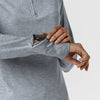 Layers Women's Watch Window Quarter Zip Scrub Top Grey Heather side detail 2