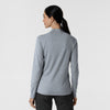 Layers Women's Watch Window Quarter Zip Scrub Top Grey Heather back view
