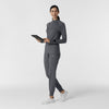 Layers Women's Watch Window Quarter Zip Scrub Top Pewter full scrub set