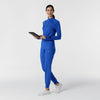 Layers Women's Watch Window Quarter Zip Scrub Top Royal full scrub set