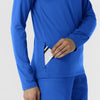 Layers Women's Watch Window Quarter Zip Scrub Top Royal back detail