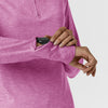 Layers Women's Watch Window Quarter Zip Scrub Top Raspberry Heather side detail 2