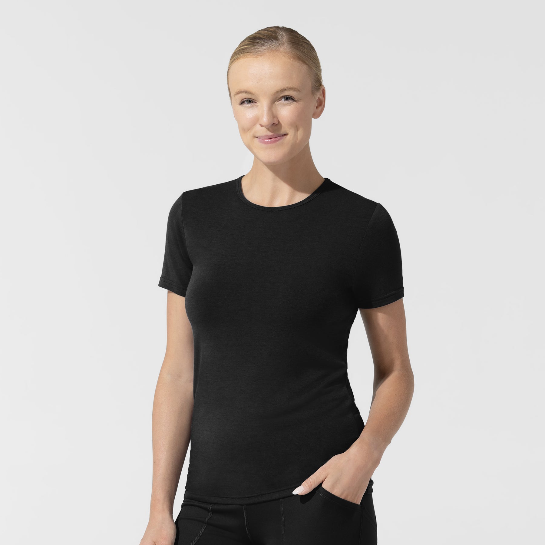 Layers Women's Short Sleeve Essential Tee Black side view