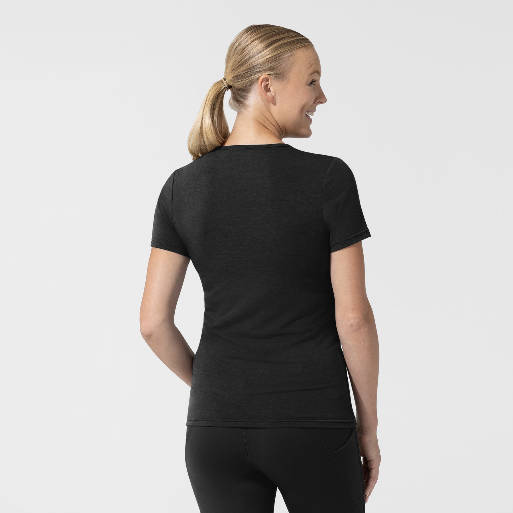 Layers Women's Short Sleeve Essential Tee Black back view