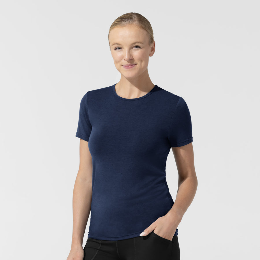 Layers Women's Short Sleeve Essential Tee Navy side view