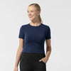 Layers Women's Short Sleeve Essential Tee Navy side detail 1
