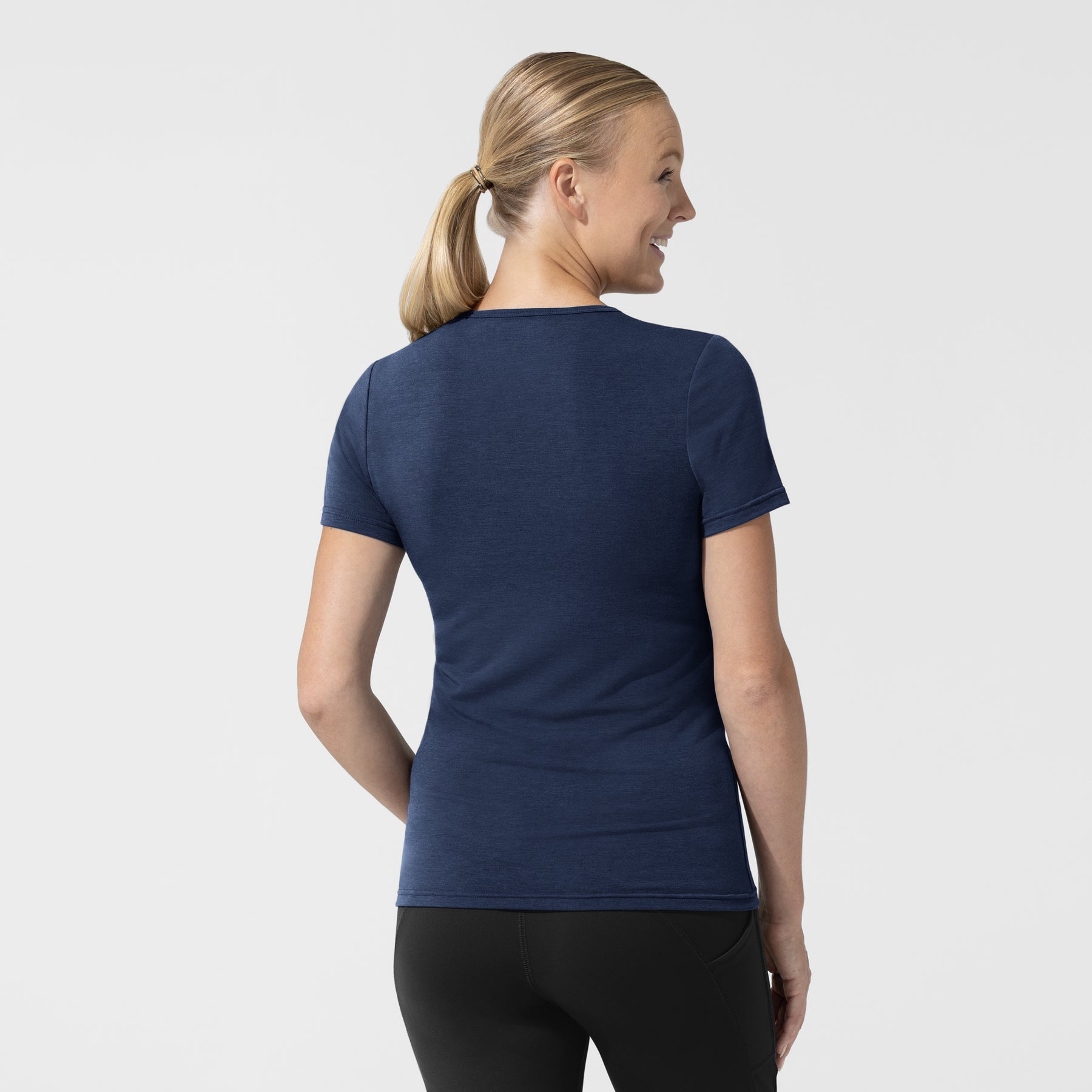Layers Women's Short Sleeve Essential Tee Navy back view