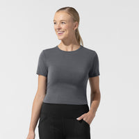 Layers Women's Short Sleeve Essential Tee Pewter side detail 1