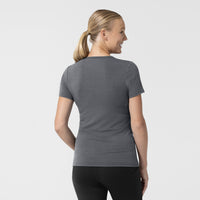 Layers Women's Short Sleeve Essential Tee Pewter back view