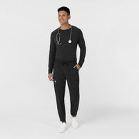 Layers Men’s Essential Layer Long Sleeve Black full scrub set