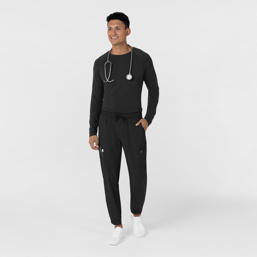 Layers Men’s Essential Layer Long Sleeve Black full scrub set