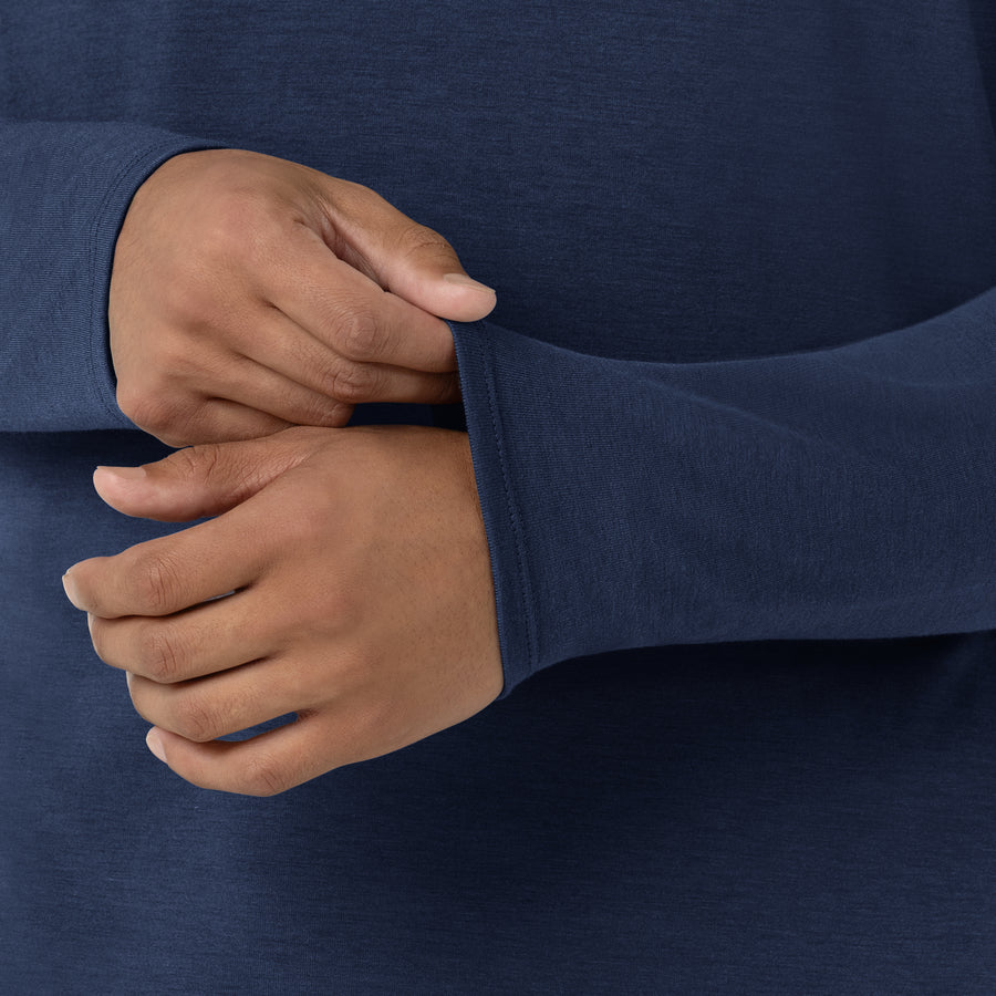 Layers Men’s Essential Layer Long Sleeve Navy front detail