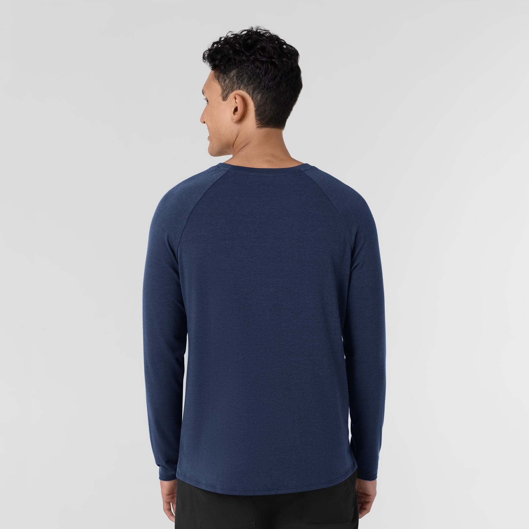 Layers Men’s Essential Layer Long Sleeve Navy back view