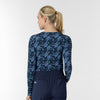 Women's All-over Print Silky Tee - Beachy Blooms Navy - long sleeve underscrub