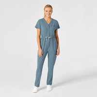 RENEW Women's Zip Front Jumpsuit Scrub Elemental Blue