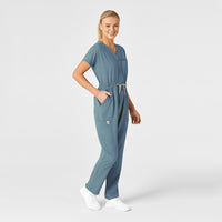 RENEW Women's Zip Front Jumpsuit Elemental Blue side view