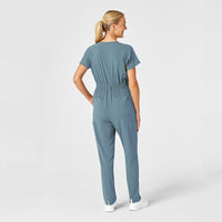 RENEW Women's Zip Front Jumpsuit Elemental Blue back view