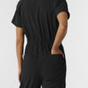 RENEW Women's Cargo Jogger Scrub Jumpsuit Black back pockets