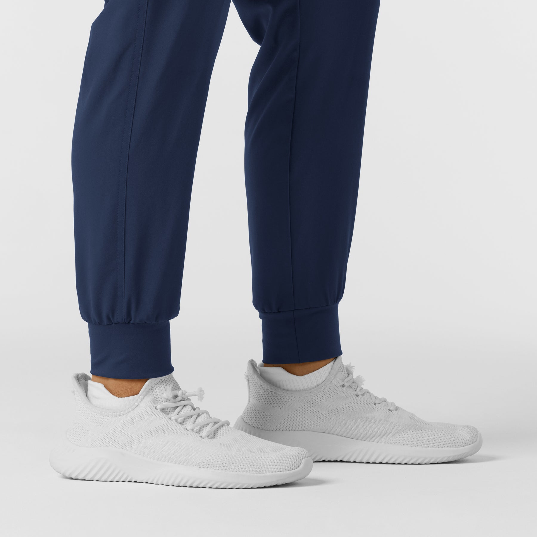 RENEW Women's Cargo Jogger Scrub Jumpsuit - Navy jogger cuff