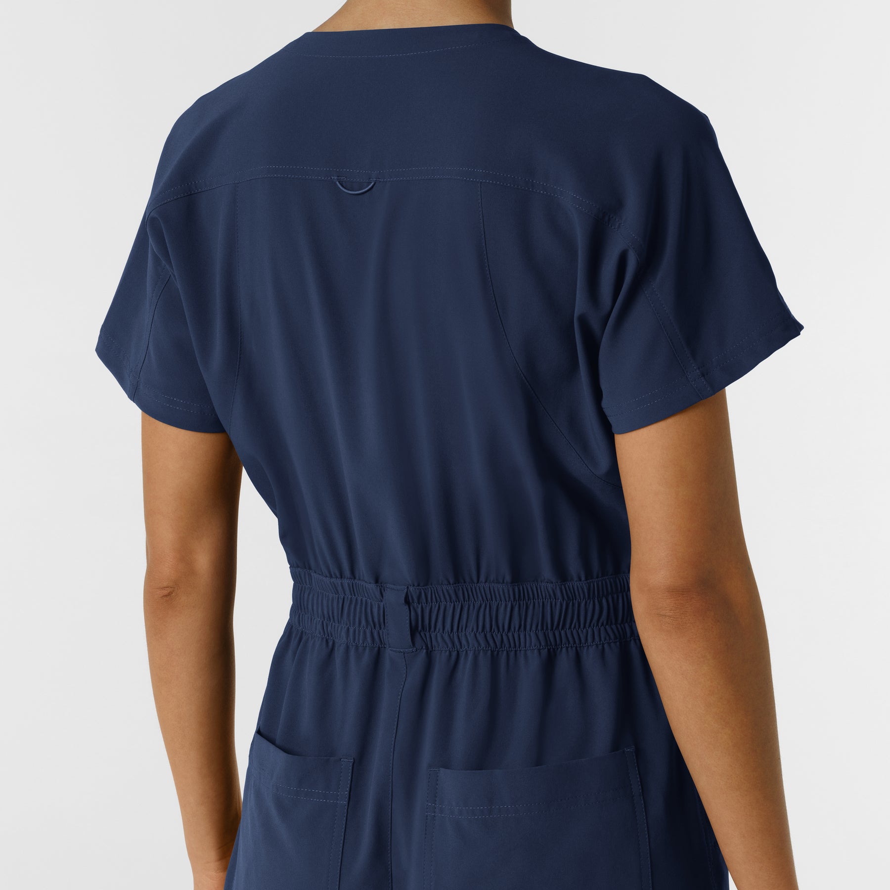 RENEW Women's Cargo Jogger Scrub Jumpsuit - Navy back detail