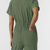 RENEW Women's Cargo Jogger Scrub Jumpsuit - Olive back pockets